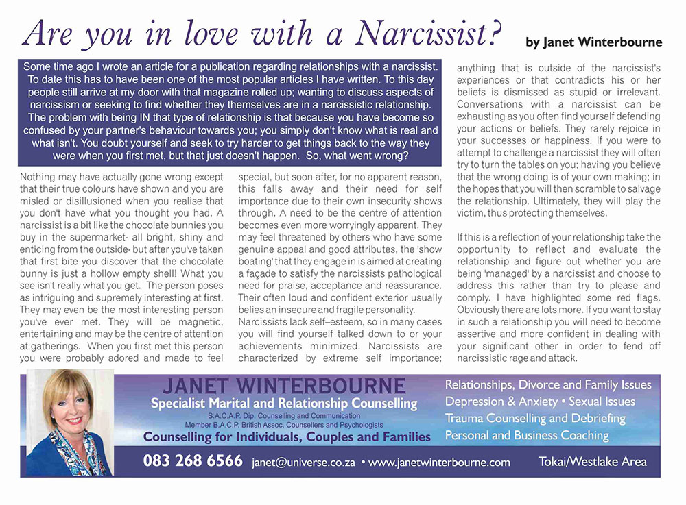 Are you in love with a Narcissist? | Psychologist Cape Town Are you in love with a Narcissist? | Psychologist Cape Town